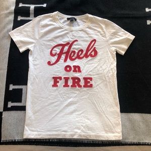 J Crew XS Heels on Fire T Shirt